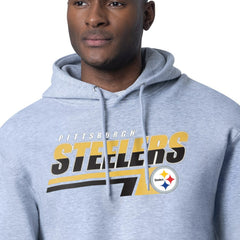 Pittsburgh Steelers Starter Logo Push Graphic Hoodie Heather Gray - NFL