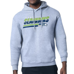 Seattle Seahawks Starter Logo Push Graphic Hoodie Heather Gray - NFL