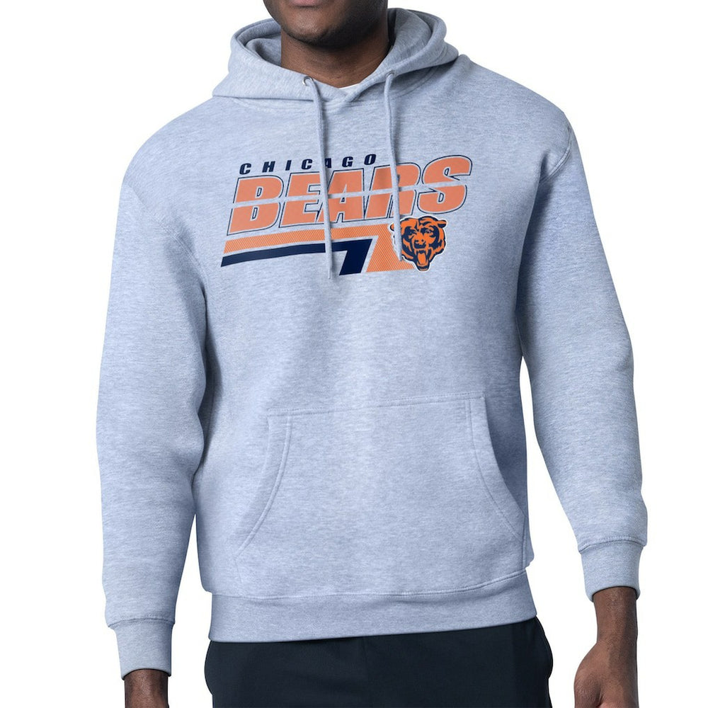 Chicago Bears Starter Logo Push Graphic Hoodie Heather Gray - NFL