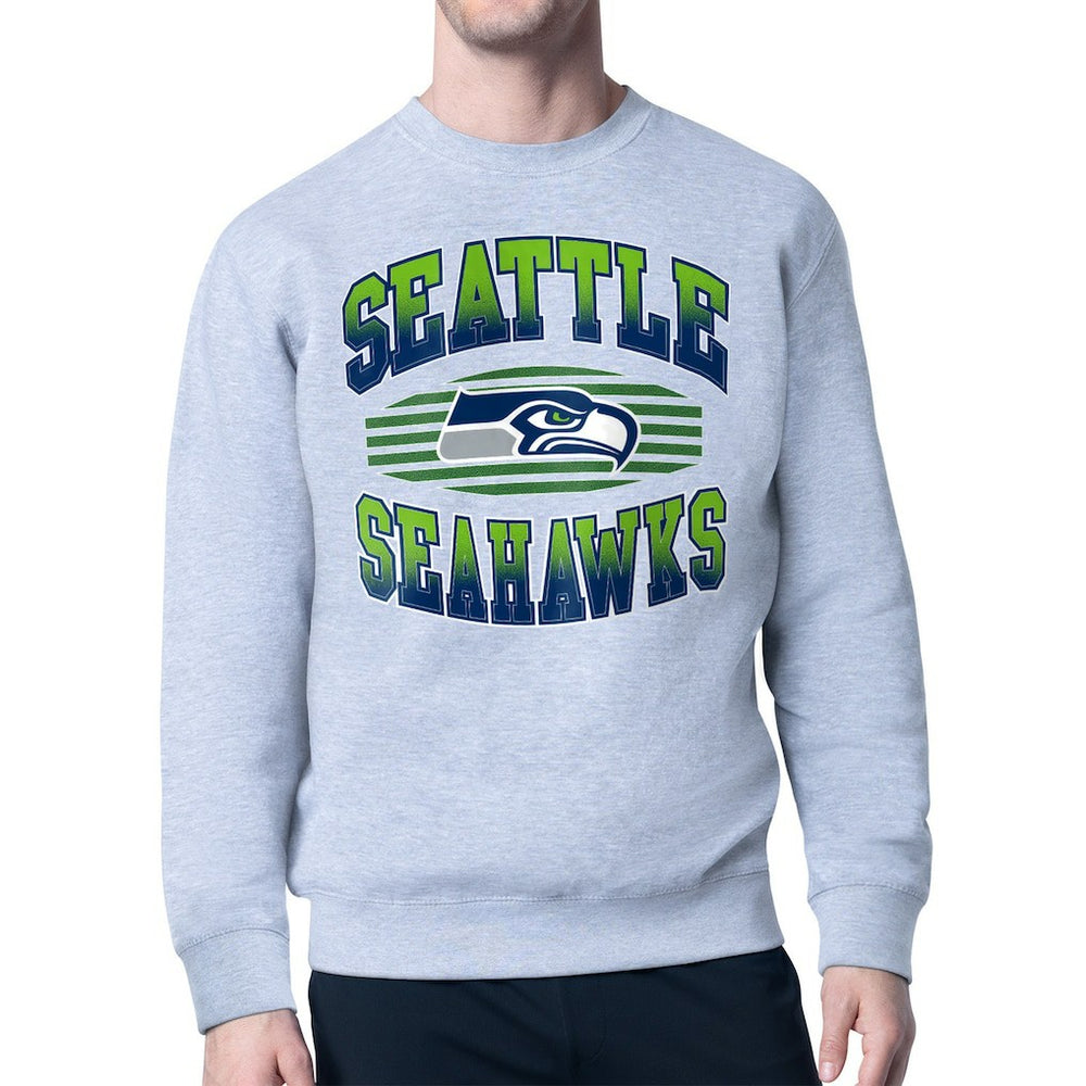 Seattle Seahawks Starter Team Grit Graphic Fleece Pullover Sweatshirt Heather Gray - NFL