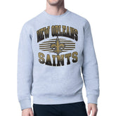 New Orleans Saints Starter Team Grit Graphic Fleece Pullover Sweatshirt Heather Gray - NFL