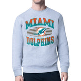 Miami Dolphins Starter Team Grit Graphic Fleece Pullover Sweatshirt Heather Gray - NFL