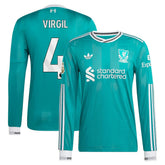 Adidas Virgil van Dijk Liverpool 2025/26 Third Long Sleeve Player Jerseys - Green