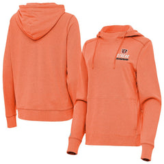 Cincinnati Bengals Antigua Women's Streak Justice Pullover Hoodie Heather Orange - NFL
