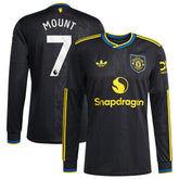 Adidas Mason Mount Manchester United 2025/26 Third Replica Long Sleeve Player Jerseys - Black