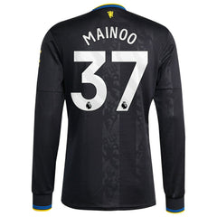 Adidas Kobbie Mainoo Manchester United 2025/26 Third Replica Long Sleeve Player Jerseys - Black