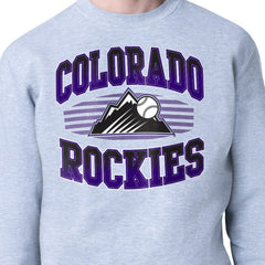Colorado Rockies Starter Team Grit Graphic Fleece Pullover Sweatshirt Lifestyle