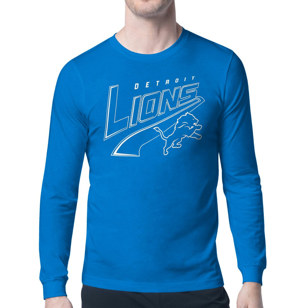 Detroit Lions Starter Modern Tailsweep Graphic Long Sleeve T-Shirt Blue - NFL