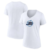 Winnipeg Jets - Women's Primary Logo V-Neck T-Shirt White