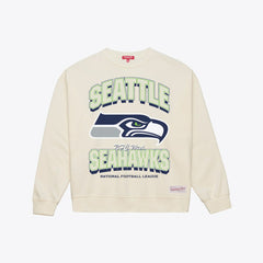 Seattle Seahawks Women's Tonal Arch Sweatshirt Cream - Mitchell & Ness