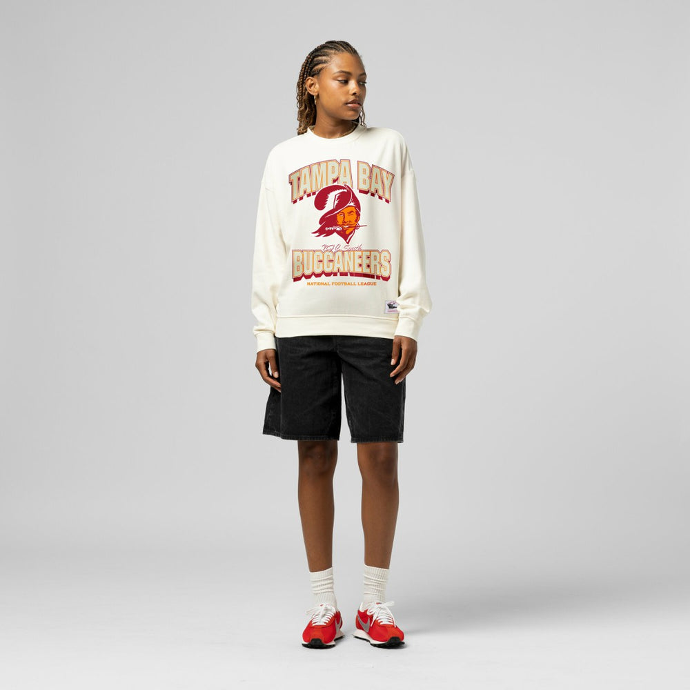Tampa Bay Buccaneers Women's Tonal Arch Sweatshirt Cream - Mitchell & Ness