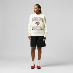 Minnesota Vikings Women's Tonal Arch Sweatshirt Cream - Mitchell & Ness