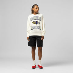 Baltimore Ravens Women's Tonal Arch Sweatshirt Cream - Mitchell & Ness