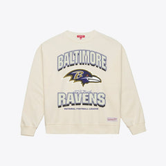 Baltimore Ravens Women's Tonal Arch Sweatshirt Cream - Mitchell & Ness