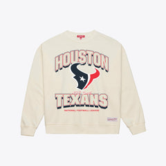 Houston Texans Women's Tonal Arch Sweatshirt Cream - Mitchell & Ness