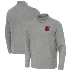 Tampa Bay Buccaneers Antigua 50th Season Subtle Quarter-Zip Sweatshirt Heather Black - NFL