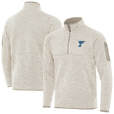 St. Louis Blues - Antigua Fortune Quarter-Zip Pullover Jacket Oatmeal