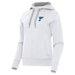 St. Louis Blues - Antigua Women's Victory Full-Zip Hoodie White