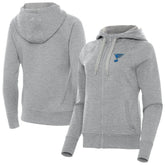 St. Louis Blues - Antigua Women's Victory Full-Zip Hoodie Heather Gray