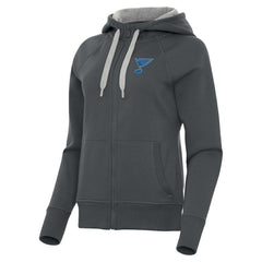 St. Louis Blues - Antigua Women's Victory Full-Zip Hoodie Charcoal