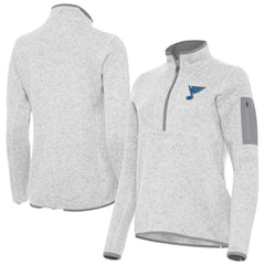 St. Louis Blues - Antigua Women's Fortune Half-Zip Pullover Heather Gray