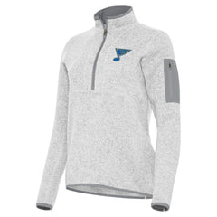 St. Louis Blues - Antigua Women's Fortune Half-Zip Pullover Heather Gray