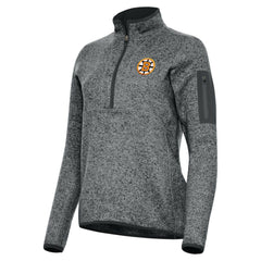 Boston Bruins Antigua Women's Fortune Half-Zip Pullover Heather Black