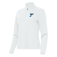 St. Louis Blues - Antigua Women's Tribute Half-Zip Pullover White