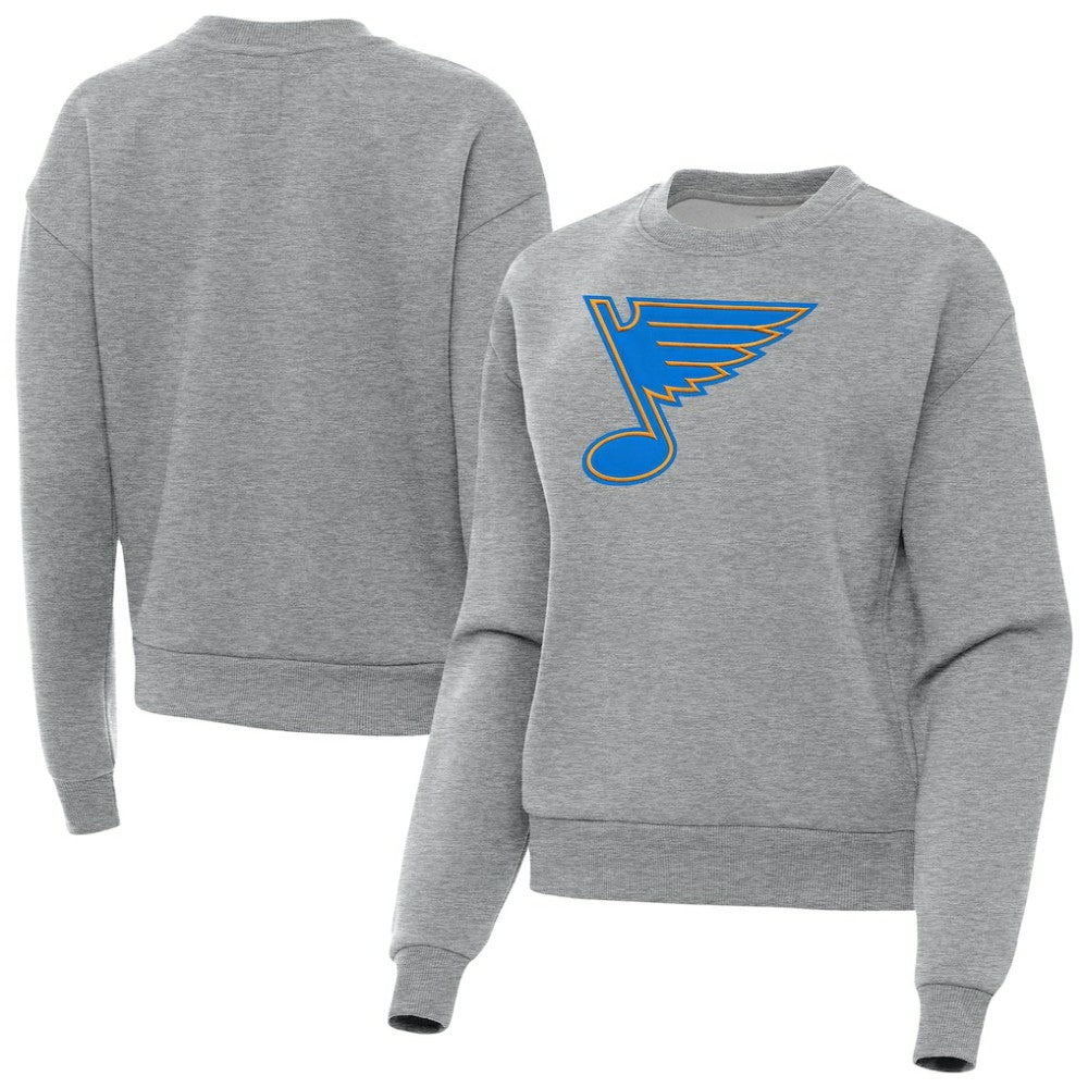 St. Louis Blues - Antigua Women's Victory Pullover Sweatshirt Heather Gray