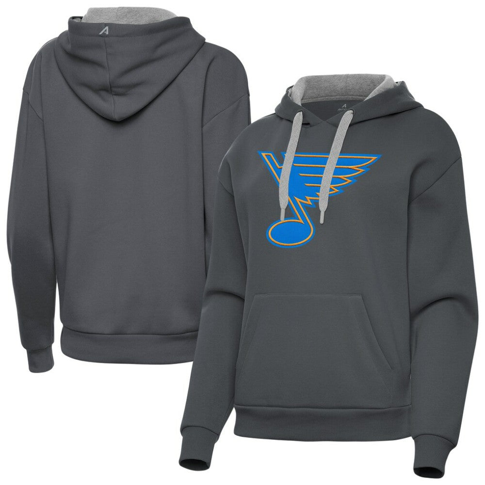 St. Louis Blues - Antigua Women's Victory Pullover Hoodie Charcoal
