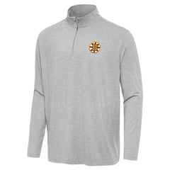 Boston Bruins Antigua Hunk Lightweight Quarter-Zip Pullover Heather Gray