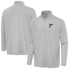 St. Louis Blues - Antigua Hunk Lightweight Quarter-Zip Pullover Heather Gray