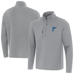 St. Louis Blues - Antigua Insider Quarter-Zip Pullover Gray