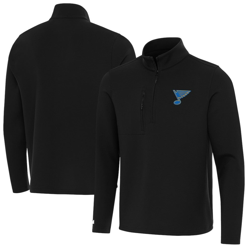St. Louis Blues - Antigua Insider Quarter-Zip Pullover Black