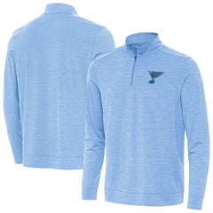 St. Louis Blues - Antigua Bright Quarter-Zip Pullover Heather Blue