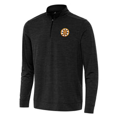Boston Bruins Antigua Bright Quarter-Zip Pullover Heather Black