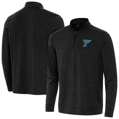 St. Louis Blues - Antigua Bright Quarter-Zip Pullover Heather Black