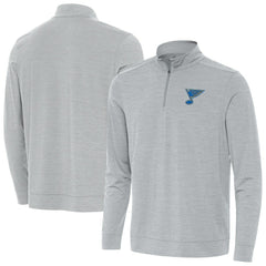St. Louis Blues - Antigua Bright Quarter-Zip Pullover Heather Gray
