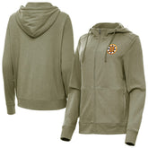 Boston Bruins Antigua Women's Seeker Full-Zip Hoodie Olive