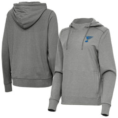 St. Louis Blues - Antigua Women's Justice Pullover Hoodie Heather Black