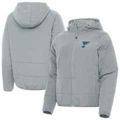 St. Louis Blues - Antigua Women's Raglan Universe Full-Zip Hooded Jacket Gray