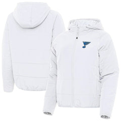 St. Louis Blues - Antigua Women's Raglan Universe Full-Zip Hooded Jacket White