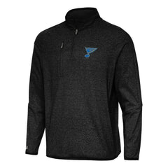 St. Louis Blues - Antigua Certain Tri-Blend Quarter-Zip Top Heather Black