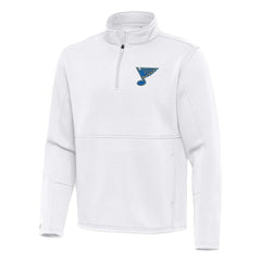 St. Louis Blues - Antigua Twist Quarter-Zip Pullover Jacket White