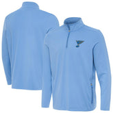 St. Louis Blues - Antigua Perilous Quarter-Zip Sweatshirt Blue