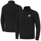Boston Bruins Antigua Victory Quarter-Zip Pullover Top Black