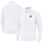 Boston Bruins Antigua Victory Quarter-Zip Pullover Top White