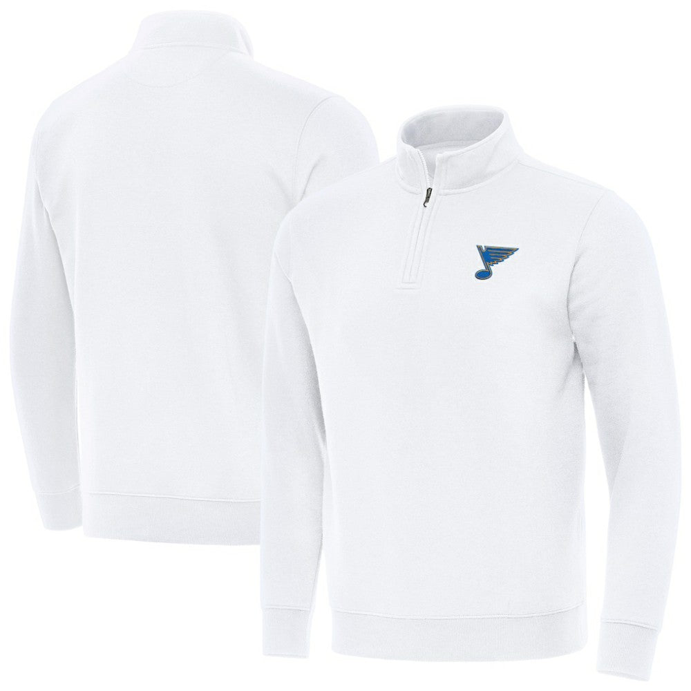 St. Louis Blues - Antigua Victory Quarter-Zip Pullover Top White