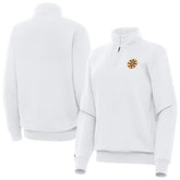 Boston Bruins Antigua Women's Victory Quarter-Zip Pullover Top White