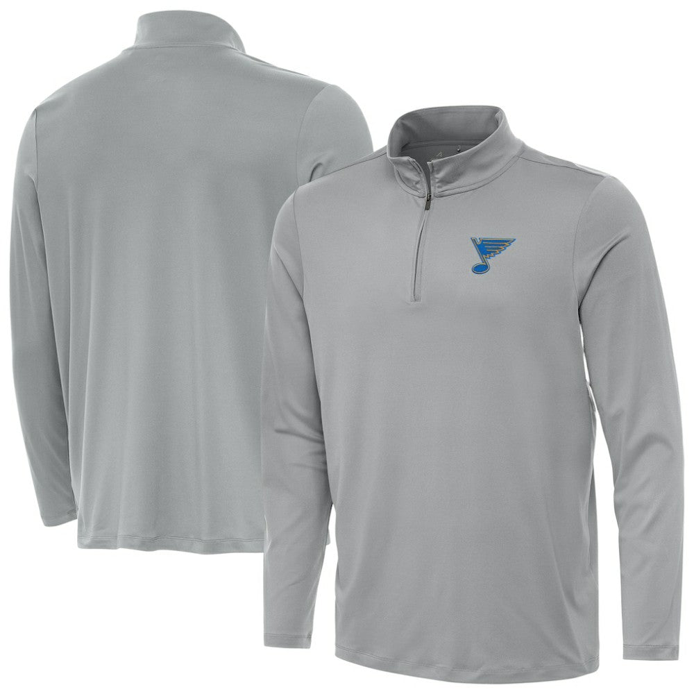 St. Louis Blues - Antigua Reprocess Quarter-Zip Pullover Gray